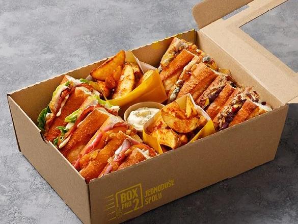 Box pro 2 - Meat box: Bruselská, Grilled Roastbeef, Patatas s tatarskou omáčkou