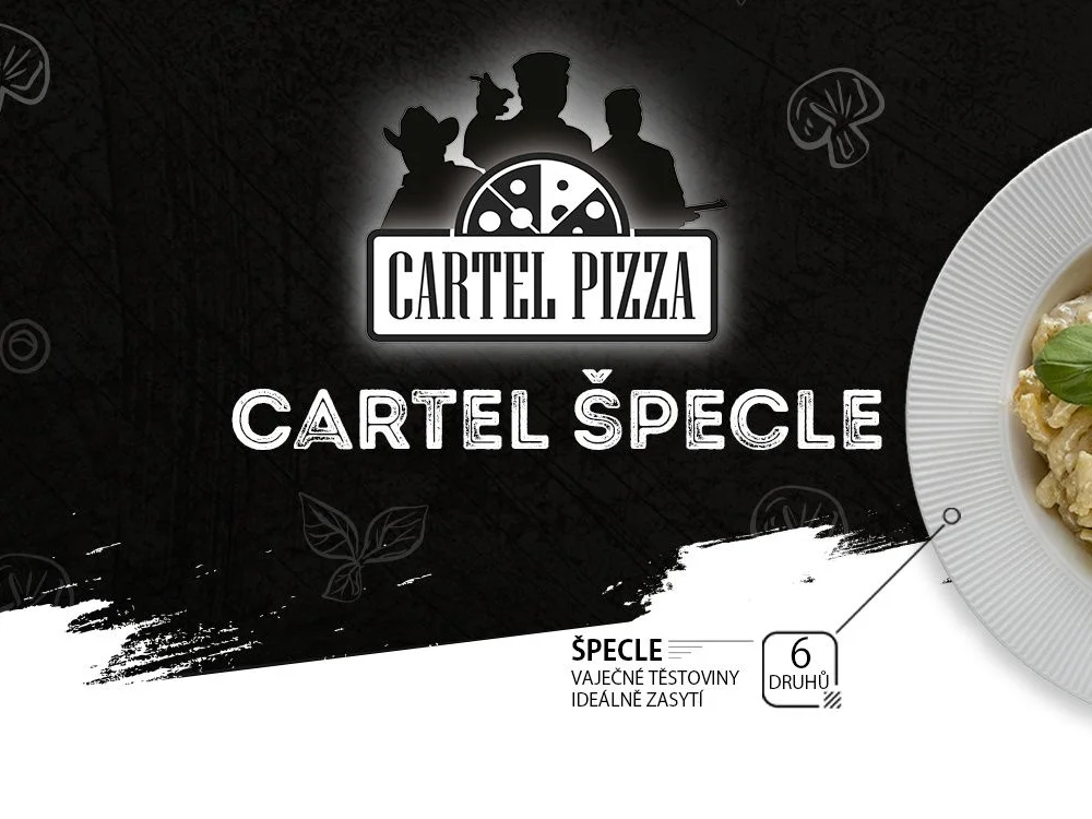 Pizza z nabídky Cartel Pizza, banner z webu značky